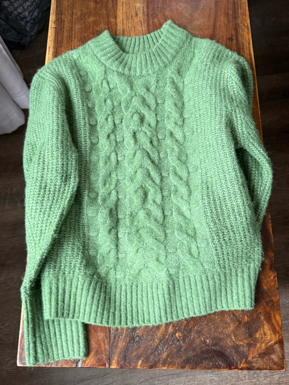 Vila clothes kelly green cable-knit crewneck